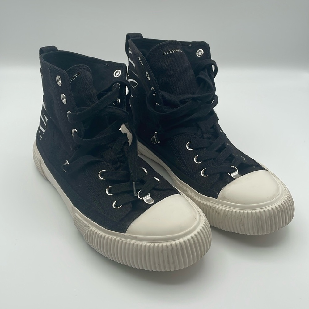 All Saints Elena Signature High Sneakers - Black / Cream - 39